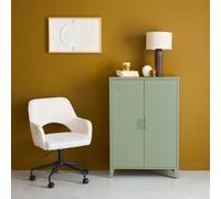 Sweeek - Metal Sideboard Cabinet With 2 Storage Compartments Industrial-Style Soho Green 75X33X110 Cm