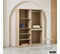 Sweeek - Modular Dressing Kit With 2 Elements Modulo Natural 120X45X180 Cm