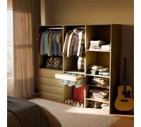 Sweeek - Modular Dressing Kit With 3 Elements Modulo Natural 200X45X180 Cm