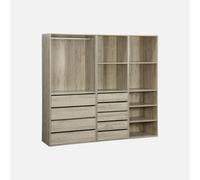 Sweeek - Modular Dressing Kit With 3 Elements Modulo Natural 200X45X180 Cm