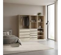 Sweeek - Modular Dressing Kit With 3 Elements Natural 200X45X180 Cm - Modulo