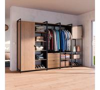Sweeek - Modular Dressing Kit With 4 Elements Clever Black L 280 X D 48 X H 190 Cm