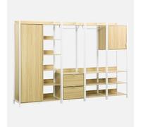 Sweeek - Modular Dressing Kit With 4 Elements Clever White L 280 X D 48 X H 190 Cm