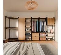 Sweeek - Modular Dressing Kit With 5 Elements Clever Black L 360 X D 48 X H 190 Cm