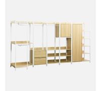 Sweeek - Modular Dressing Kit With 5 Elements Clever White 360X48X190 Cm