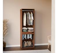 sweeek Modular Open Wardrobe Rail Unit in Dark Brown swe ark Brown