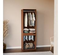 Sweeek - Modular Open Wardrobe Rail Unit Modulo Walnut 60X45X180 Cm