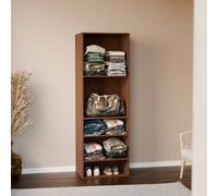Sweeek - Modular Open Wardrobe Shelf Unit Modulo Walnut 60X45X180 Cm