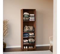 Sweeek - Modular Open Wardrobe Shelf Unit Modulo Walnut 60X45X180 Cm