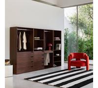 Sweeek - Modular Wardrobe Kit With 4 Units Modulo Walnut 260X45X180 Cm