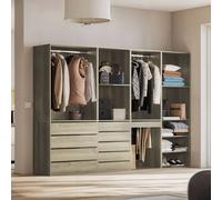 sweeek Modular Wardrobe Kit With 4 Units in Light Brown sweeek Light Brown