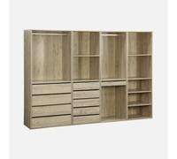 Sweeek - Modular Wardrobe Kit With 4 Units Modulo Natural 260X45X180 Cm