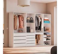 Sweeek - Modular Wardrobe Kit With 4 Units Modulo White 260X45X180 Cm