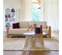 sweeek Mustard yellow & cream interior checkerboard rug | Size: 200 cm x 290 cm sweeek Mustard 200 cm x 290 cm