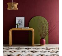 Sweeek - Natural Rattan Console Table 110Cm Rounded Edges L 110 X D 35 X H 75Cm