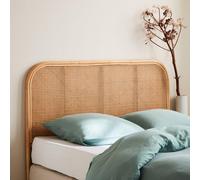 sweeek Natural Rattan Headboard Double Bed 140cm in Light Brown sweeek Light Brown Double