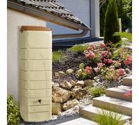 Sweeek - Naussac 650L Beige Wall-Mounted Water Butt With Gutter Connection Kit Included