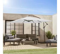 Sweeek - Offset Square Parasol 3X3M Off-White 300X295X250 Cm - Hardelot