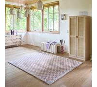 Sweeek - Old Pink And Cream Checkerboard Interior Rug Taylor 170X120X3 Cm