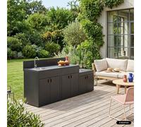 Sweeek - Outdoor Kitchen 3 Stainless Steel Modules Black 80X62.5X110 Cm - Thira