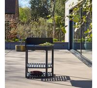 sweeek Outdoor kitchen corner module steel with ice bucket & wooden board in Black swe lack