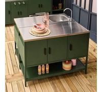 sweeek Outdoor kitchen island stainless steel 2 modules in Green swe reen