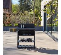 sweeek Outdoor kitchen steel 1 cabinet 2 shelves L80cm in Black swe lack