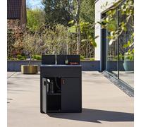 sweeek Outdoor kitchen steel sink & 2 doors L80cm in Black swe lack