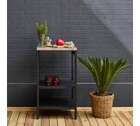 sweeek Outdoor steel kitchen with 2 shelves L49cm in Black sweeek Black