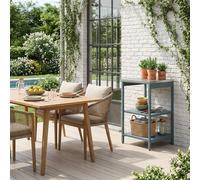 Sweeek - Steel Outdoor Kitchen With 2 Shelves, Grey Blue L49Cm - Naxos