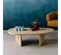 Sweeek - Oval Coffee Table Mango Wood Natural 120X60X35 Cm - Shiva