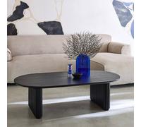 sweeek Oval coffee table Rubberwood oak veneer in Black sweeek Black