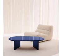 sweeek Oval coffee table with glossy finish in Blue swe lue