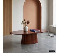 sweeek Oval coffee table with glossy finish in Burgundy swe urgundy