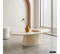 sweeek Oval coffee table with glossy finish in Cream swe ream