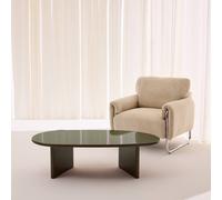 sweeek Oval coffee table with glossy finish in Khaki sweeek Khaki