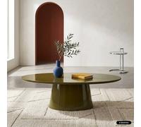 sweeek Oval coffee table with glossy finish in Khaki sweeek Khaki
