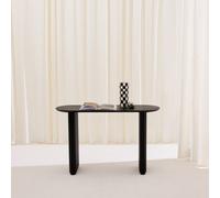 Sweeek - Oval Console Rubberwood And Oak-Effect Veneer Black 120X38X75 Cm - Gabrielle