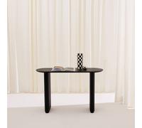 sweeek Oval console rubberwood & oak-effect veneer in Black swe lack