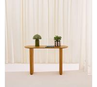 sweeek Oval console rubberwood & oak-effect veneer in Brown swe rown