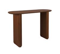 sweeek Oval console rubberwood & oak-effect veneer in Dark Brown swe ark Brown