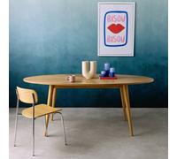 sweeek Oval dining table rubber wood & oak veneer 6 places in Beige sweeek Beige