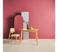 Sweeek - Oval Extendable Dining Table Rubberwood And Oak Veneer 4-6 Seats Natural 140X100X75 Cm - Lisa