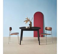 sweeek Oval extendable dining table rubberwood & oak veneer 4-6 seats in Black sweeek Black