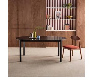 sweeek Oval rubberwood dining table 180cm seats 6 in Black swe lack