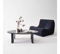 Sweeek - Oval Solid Mango Wood Coffee Table Reva Black 120X65X36 Cm