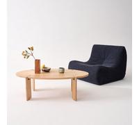 Sweeek - Oval Solid Mango Wood Coffee Table Reva Natural 120X65X36 Cm