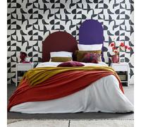 Sweeek - Pair Of 1-Drawer Bedside Tables With A Grooved Wooden Effect Julia White 40X30X53 Cm