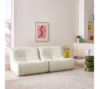 Sweeek - Pair Of 1-Seater Armchairs In Boucle Fabric Sokol Duo White 91X105X72 Cm