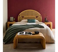 Sweeek - Pair Of Bedside Tables Or Side Tables In Natural Rattan Baya Natural 45X45X50 Cm